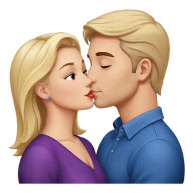 a good looking man and good looking woman are Kissing, indoor sticker