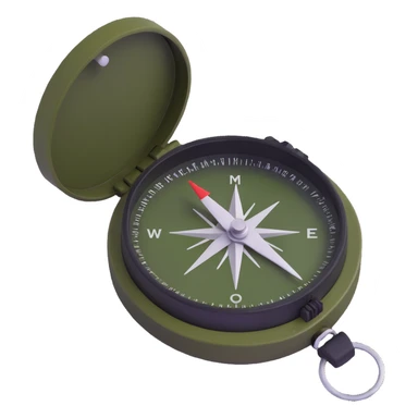 NATO military compass in olive green color sticker