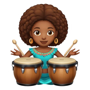 black girl playing bongos sticker