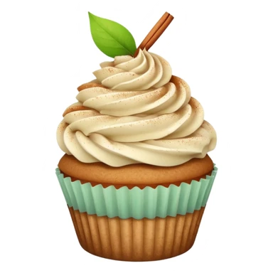 cupcake with cinnamon chai dust and apple on top sticker