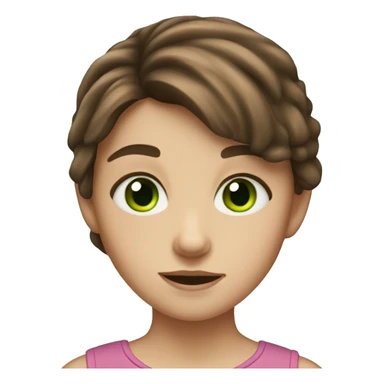 An 11 year old girl with brown hair and green eyes and is from europe sticker