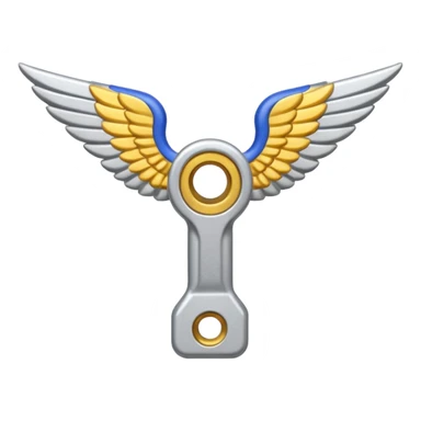 metal wing nut with two grips. sticker