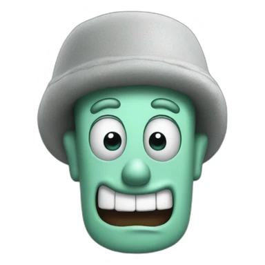 3D Emoji Squidward from spongebob's sticker