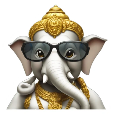 Ganesh ji wearing googles sticker