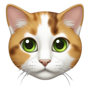calico cat with green eyes sticker