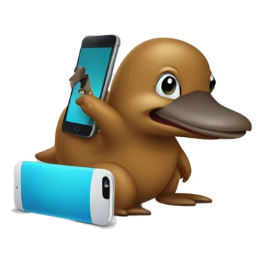 the platypus is holding the phone sticker