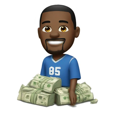 Kevin Durant with money bag sticker