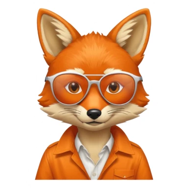 fox with sunglasses and shirt sticker