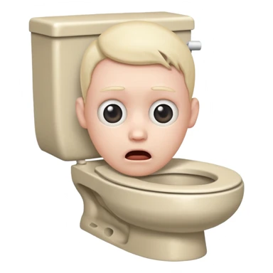 Toilet with head popping out of it sticker