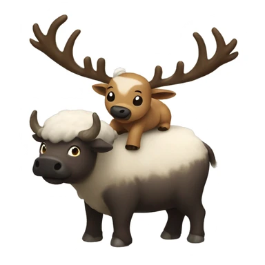 Appa from avatar flying on a reindeer sticker