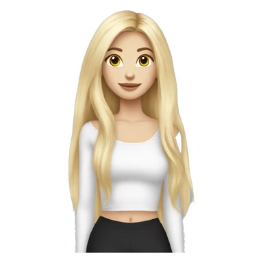 White Blonde girl with long hairs wearing long sleeves crop top sticker