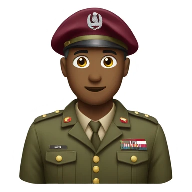Saluting Soldier with maroon beret  sticker
