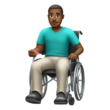 Man on a wheelchair gambling sticker