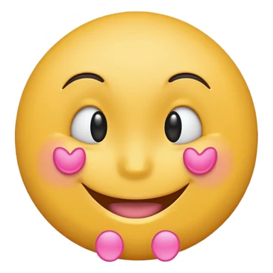 smiling yellow round emoji with pink money signs as eyes, wide grin sticker