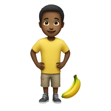 boy with a banana sticker