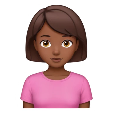 I need a girl with brown short hair, a lil dark skin, with a pink top  sticker