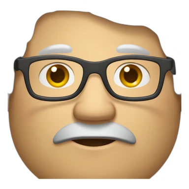 fat man with gray hair wearing prescription glasses sticker