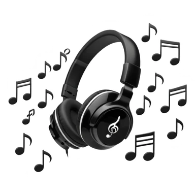 wired headphones with notes around sticker