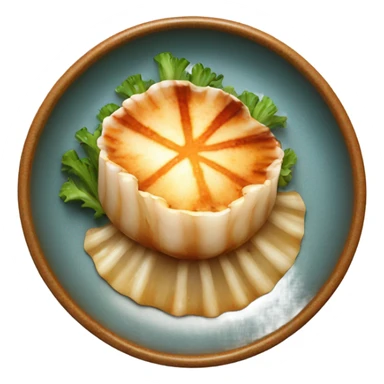 seared scallop in a plate sticker