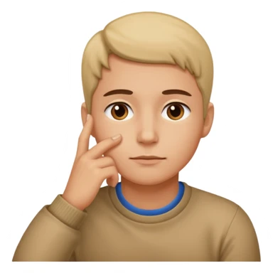 Resting chin on hand sticker