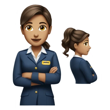 Flight attendant brown Hair  sticker