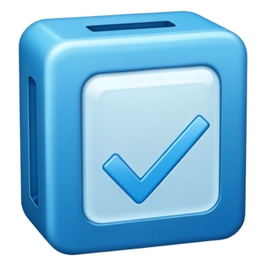Checkmark in blue box sticker