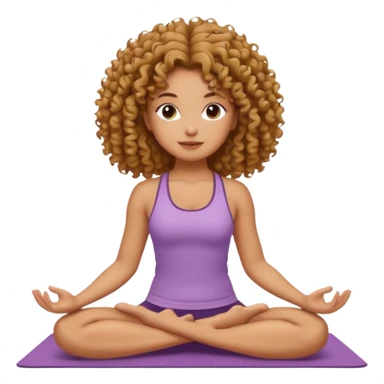 A curly girl doing yoga sticker