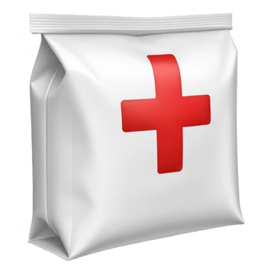 Discreet medical packet for intimate health clinic with small red cross and heart symbol, sealed packet sticker