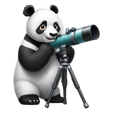 Panda using a telescope sticker
