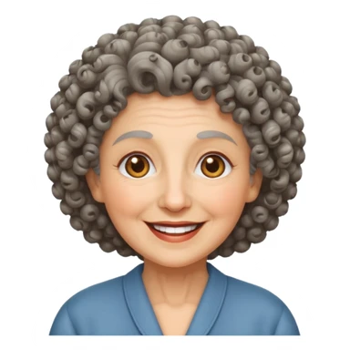 curly haired grandma sticker
