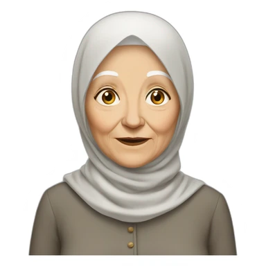 very old white woman hijab sticker