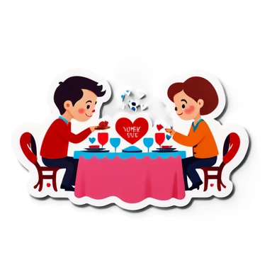 Valentines dinner sticker