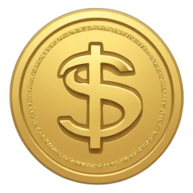 a flat golden coin with dollar sign sticker