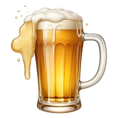 Glass of beer with foam spilling over sticker