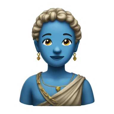 a blue muu statue that is smili sticker