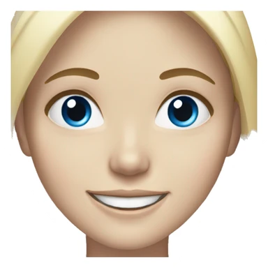 happy white girl blonde blue eyes sticker