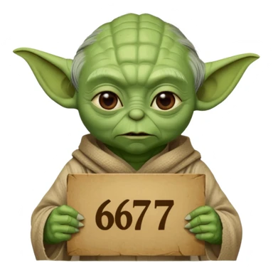 Yoda with the text 67  sticker