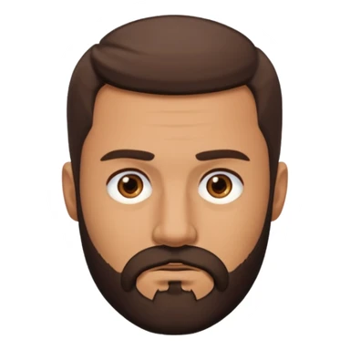 man, short hair, brown eyes, full beard, frowned eyes sticker