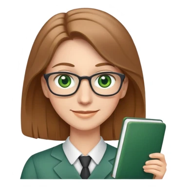 happy teacher with light brown hair and green eyes sticker