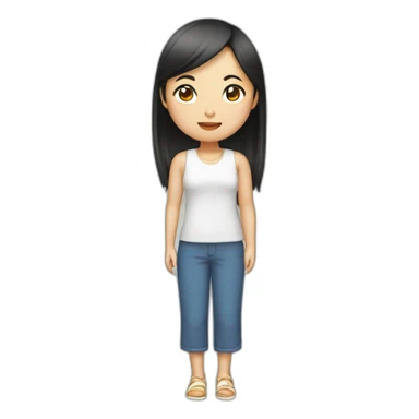 Fille asiatique sticker