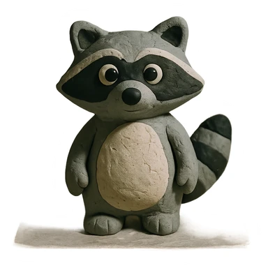 claymation style raccoon sticker