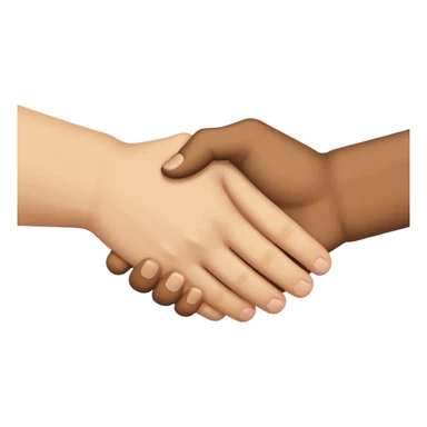 hand shake different color skin sticker