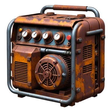 A generator for making electricity, covered in zombie guts. In a dark menacing style sticker