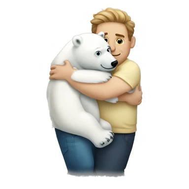 polar bear hugging Jonah hill   sticker