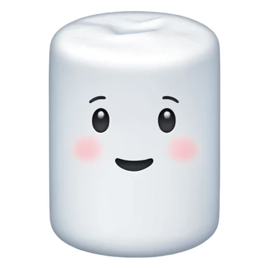 single cylindrical marshmallow, simple, clear sticker