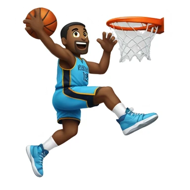 Basketball player dunking sticker