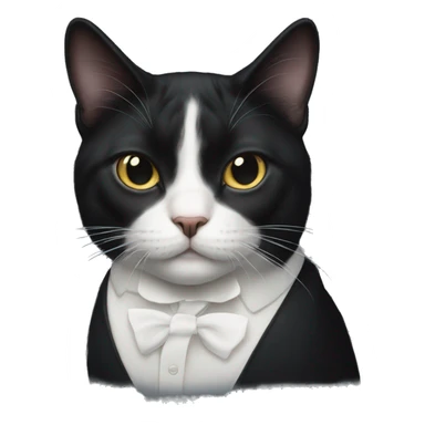 Tuxedo cat with one foggy eye  sticker