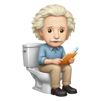 Einstein on the toilet sticker