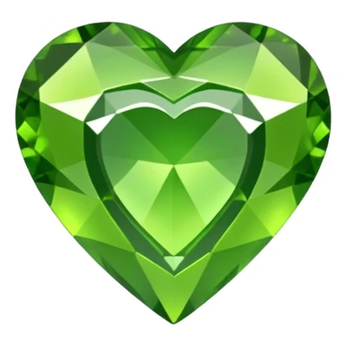 green heart looking ios but like a gemstone with sharp outlines and shiny the color is more like lime sticker