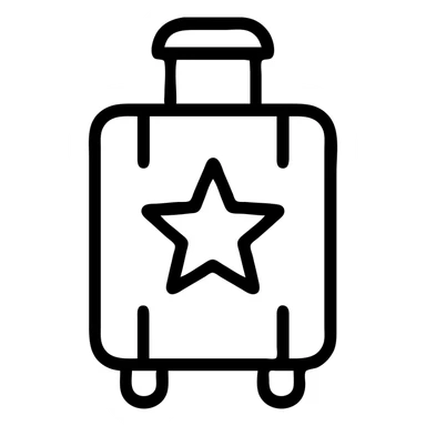 minimalistic icon of a premium suitcase, clean lines, simple design, modern, no text sticker